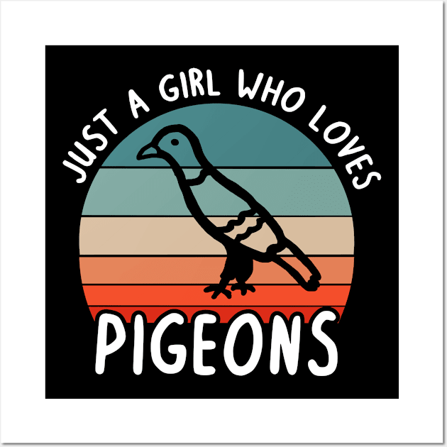 Just a girl love pigeons design carrier pigeon Wall Art by FindYourFavouriteDesign